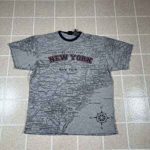 Vintage Y2k State Of Mind New York State Map App Tshirt Size L